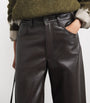 Citizens of Humanity Brown Leather-Blend Ayla Baggy Jeans