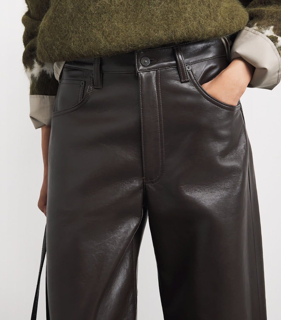 Leather-Blend Ayla Baggy Jeans