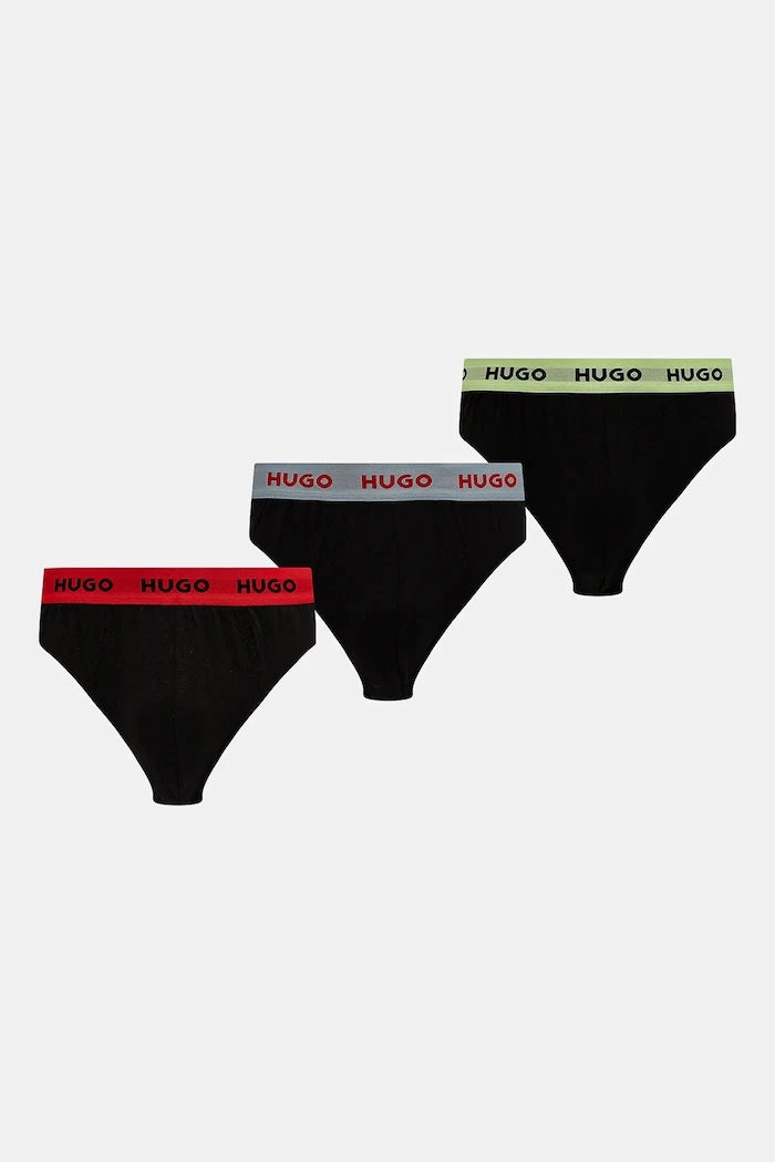 HUGO pamuklu elastan erkek slip HIPBRIEF TRIPLETPACK 3'lü