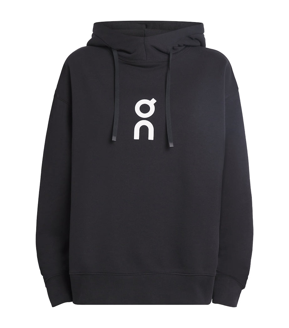 Black Organic Cotton-Blend Club Hoodie