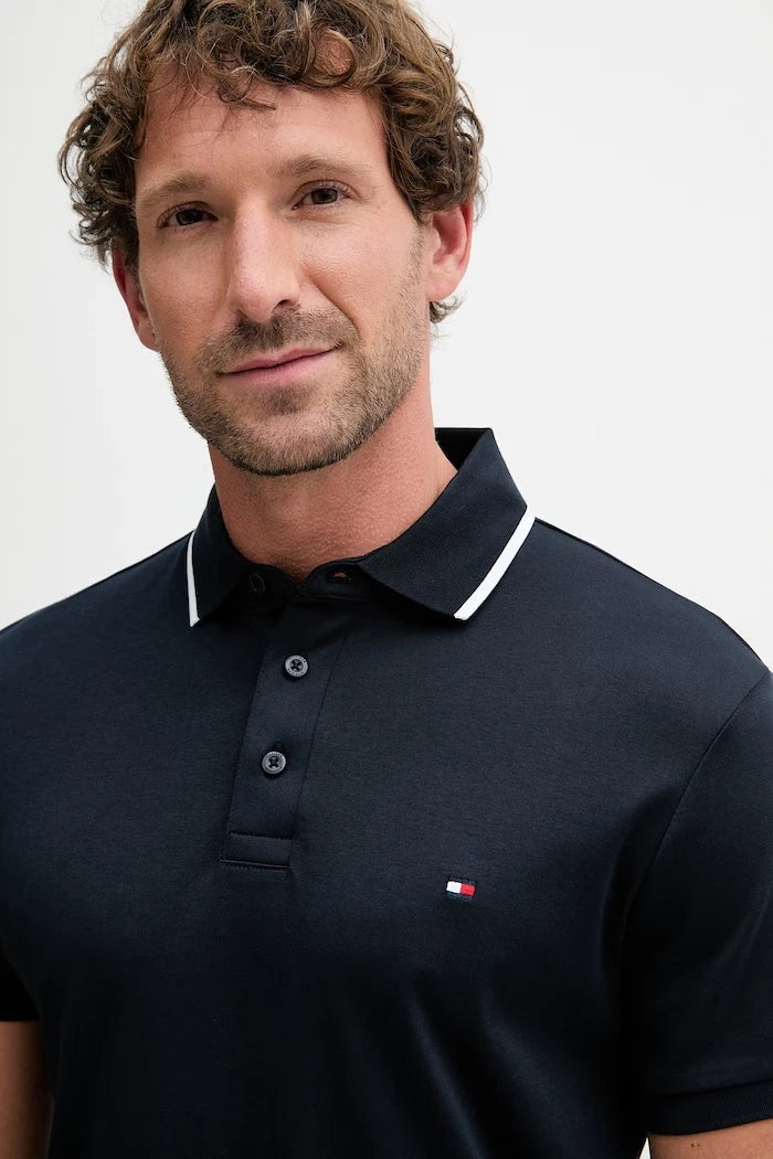 Tommy Hilfiger тениска с яка мъжка от памук