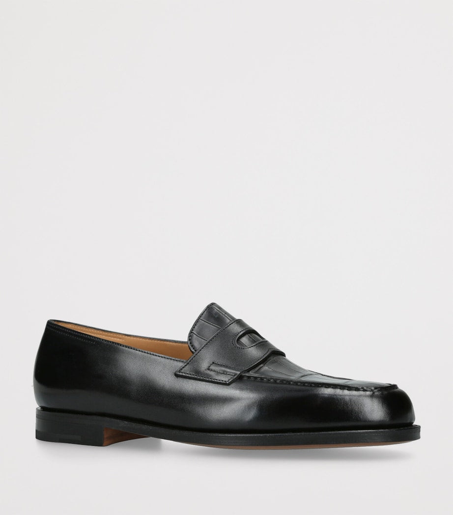 Croc-Embossed Leather Lopez Loafers