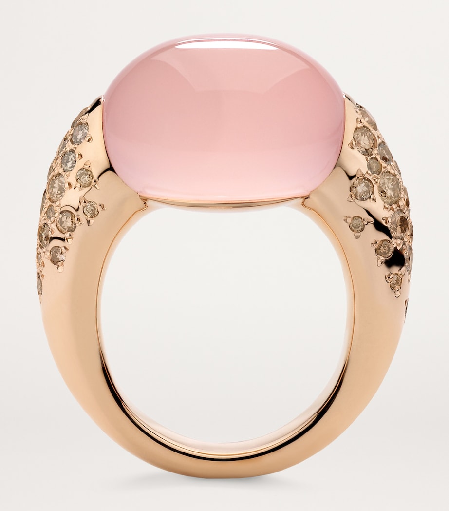 Rose Gold, Diamond and Rose Quartz Iconica Ring