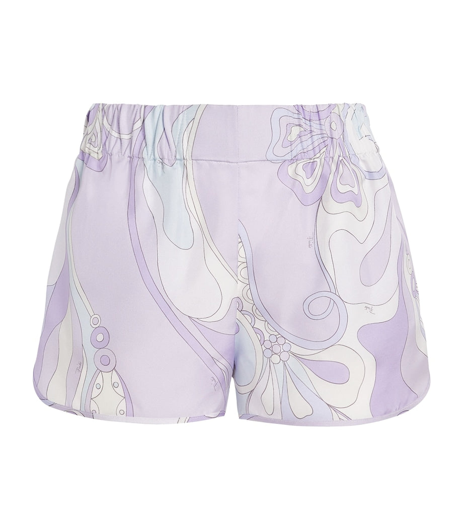 Purple Silk Orchidee Shorts