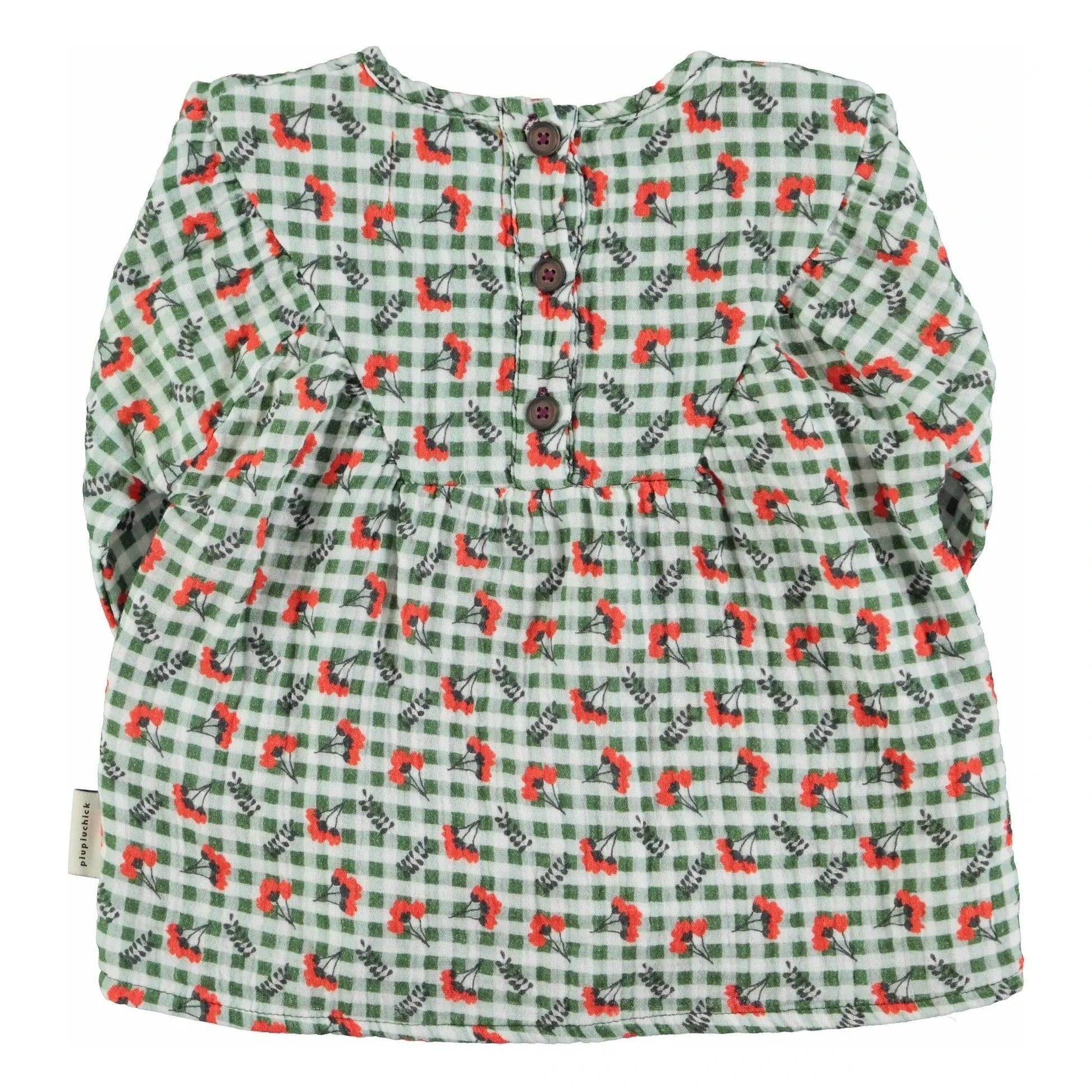 Piupiuchick - Blouse Carreaux Fleurs | Green