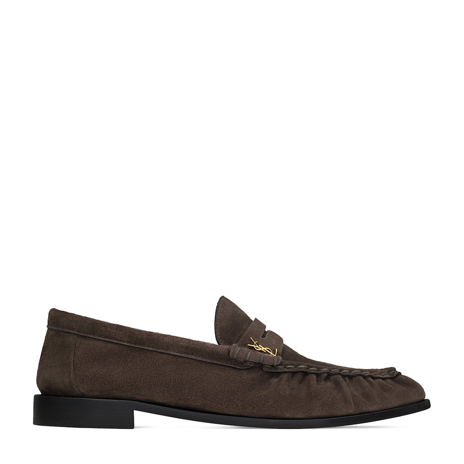Saint Laurent Burgundy Suede Le Loafers