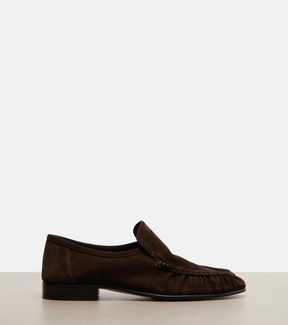 The Row - Soft ruched suede loafers