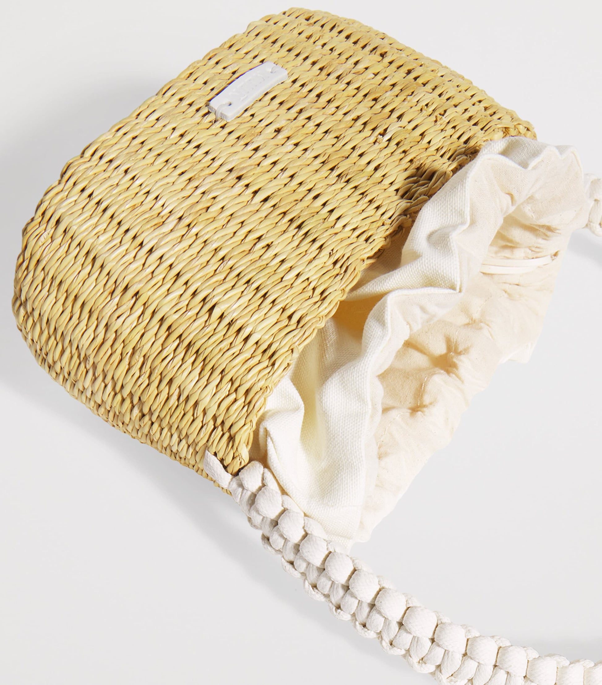 Muun Beige Straw Kate Shoulder Bag