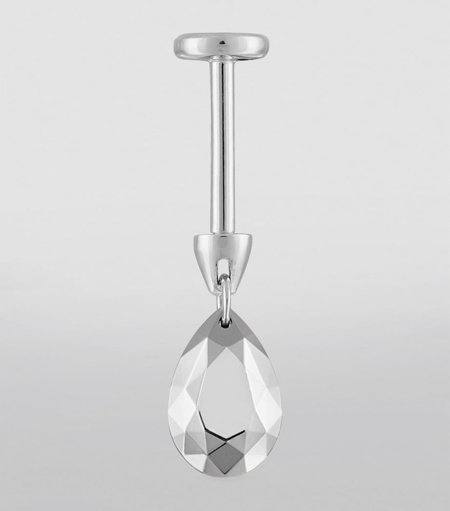 Faceted Pear Threaded Charm Earring (6.5mm)