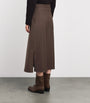 Weekend Max Mara Brown Wool-Blend Midi Skirt