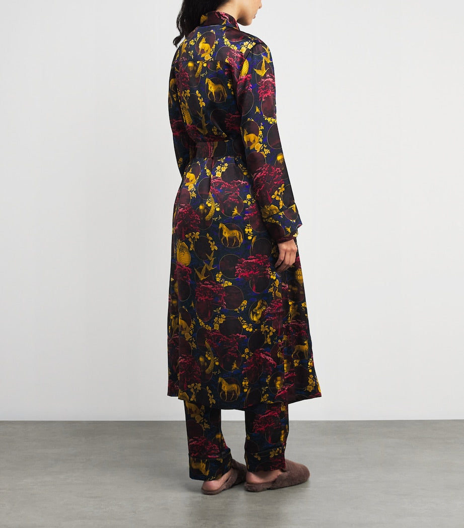 Harrods Multi Silk Toile Night Robe