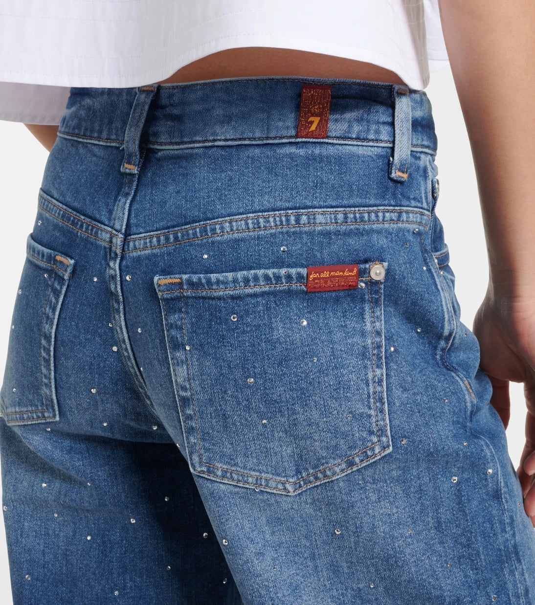 7 For All Mankind - Stovepipe embellished straight jeans