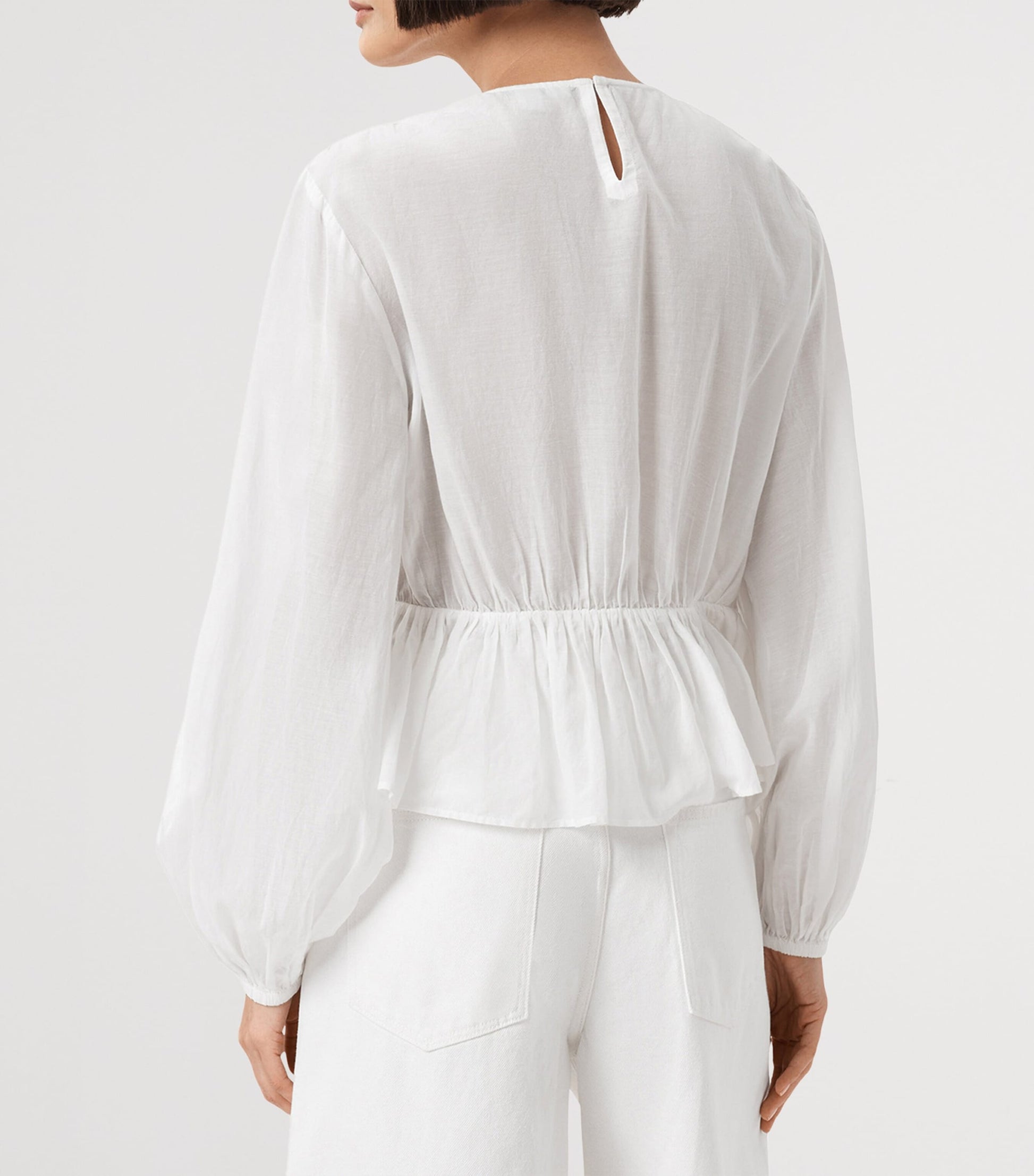 AllSaints White Gathered Melani Blouse