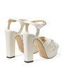Jimmy Choo White Heloise 120 Leather Sandals