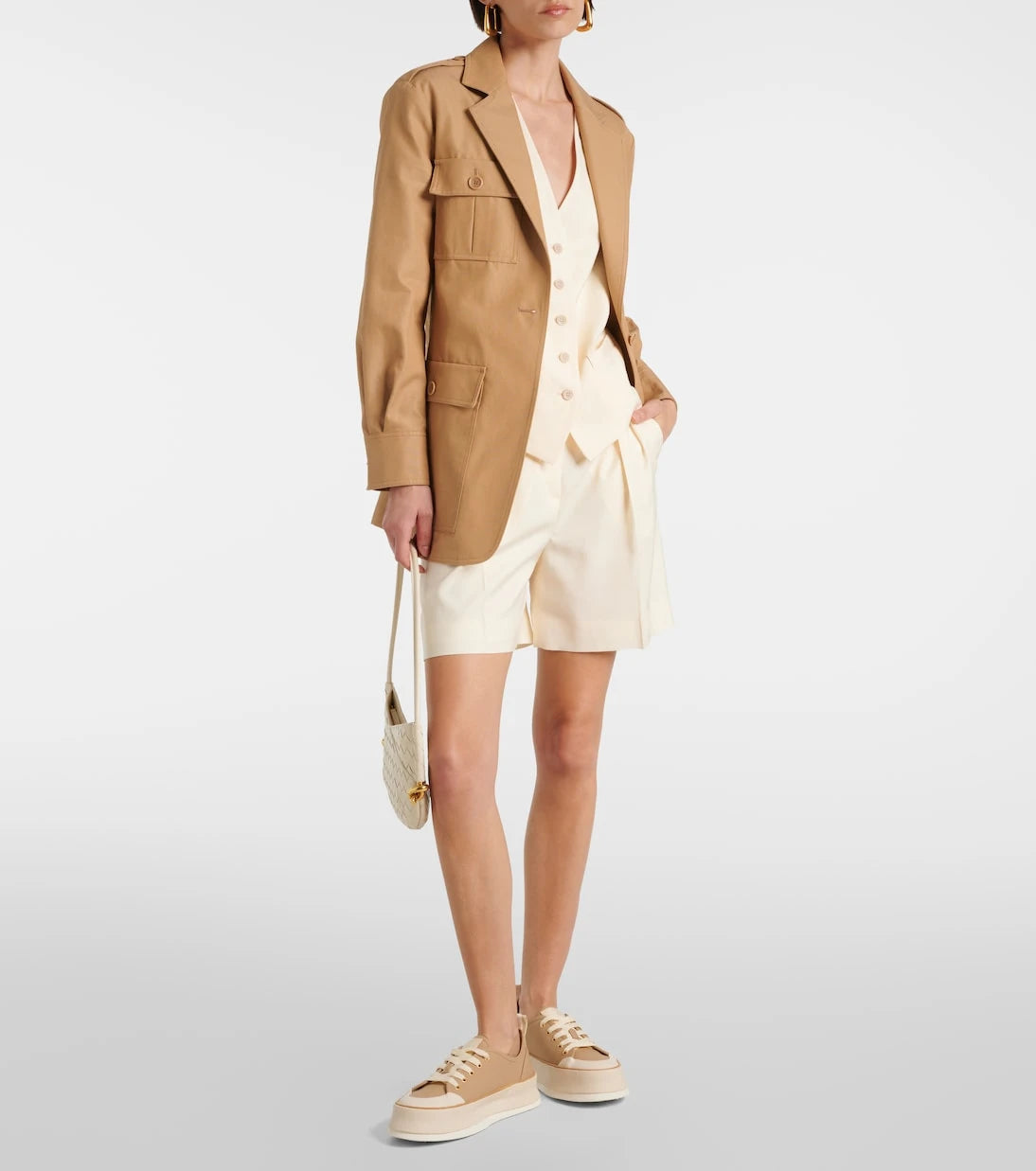 Max Mara - Deri platform spor ayakkabı