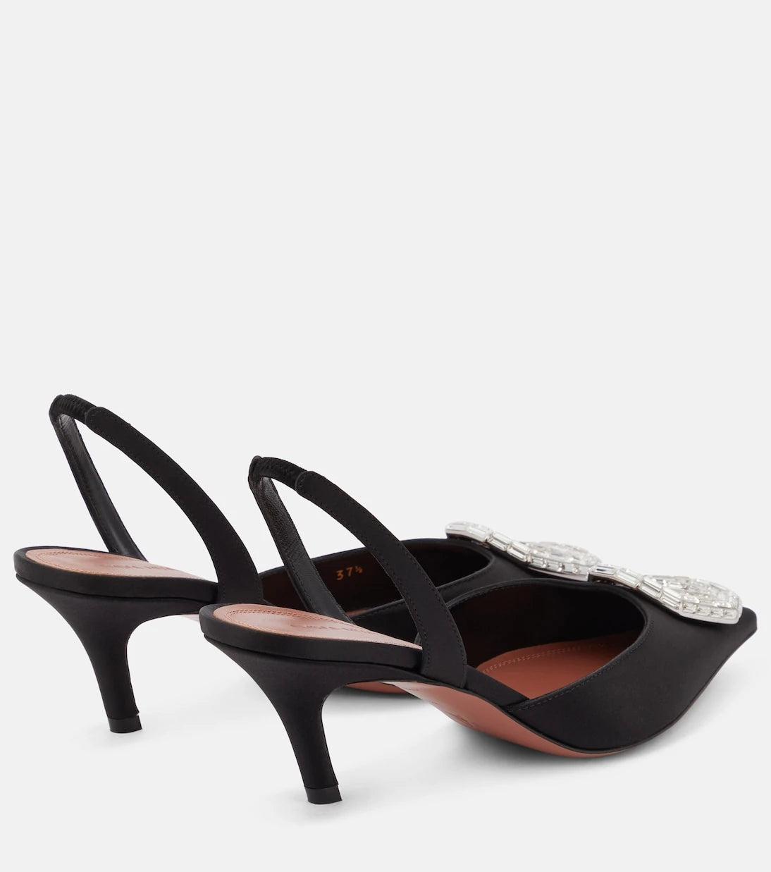 Amina Muaddi - Camelia satin slingback pumps