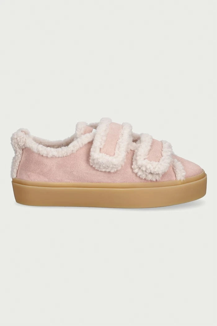 Inuikii Shearling Low Velcro Pastelle kadın süet sneaker