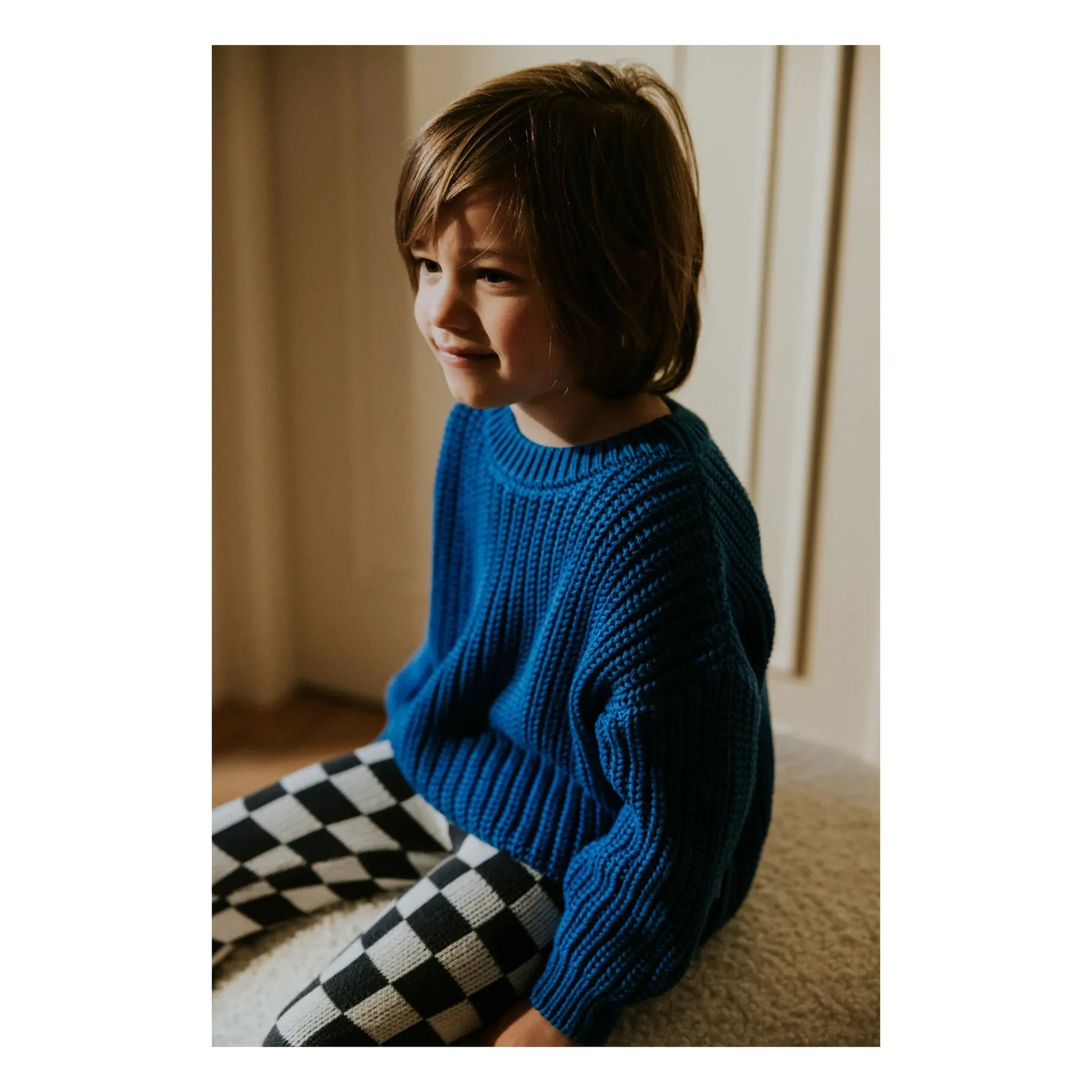 Yuki - Organic Cotton Chunky Sweater | Royal blue