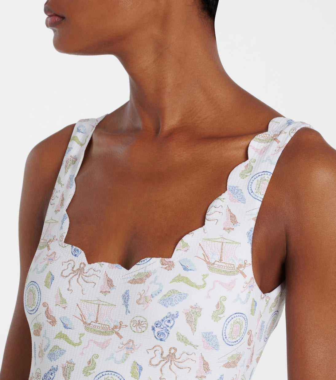 Marysia - Palm Springs printed scalloped swimsuit
