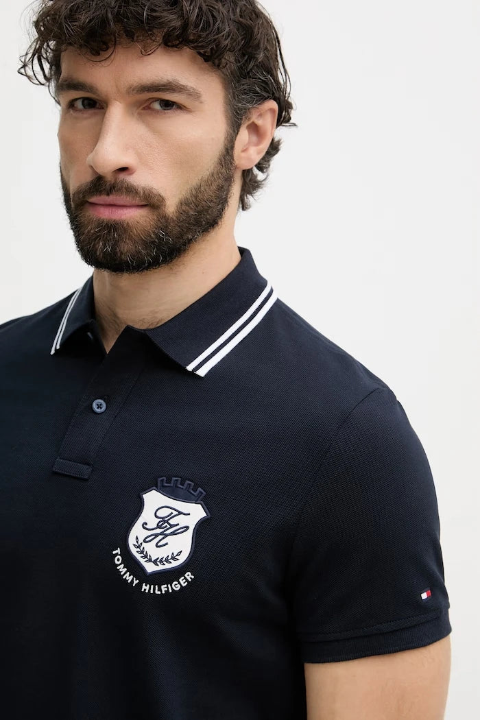 Tommy Hilfiger тениска с яка мъжка памучна