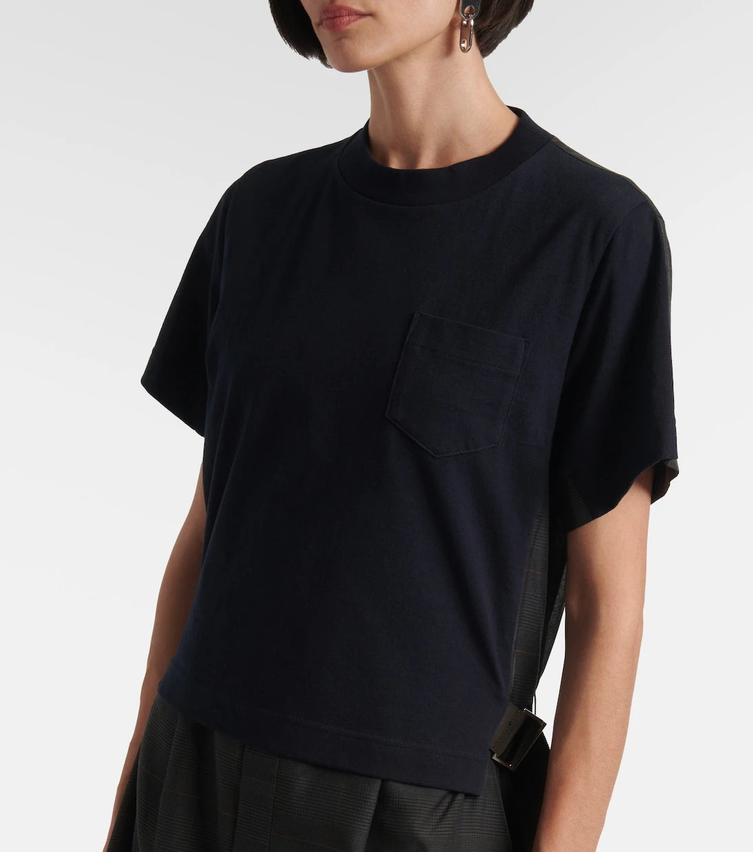Sacai - فستان ميدي بتصميم قميص جيرسيه