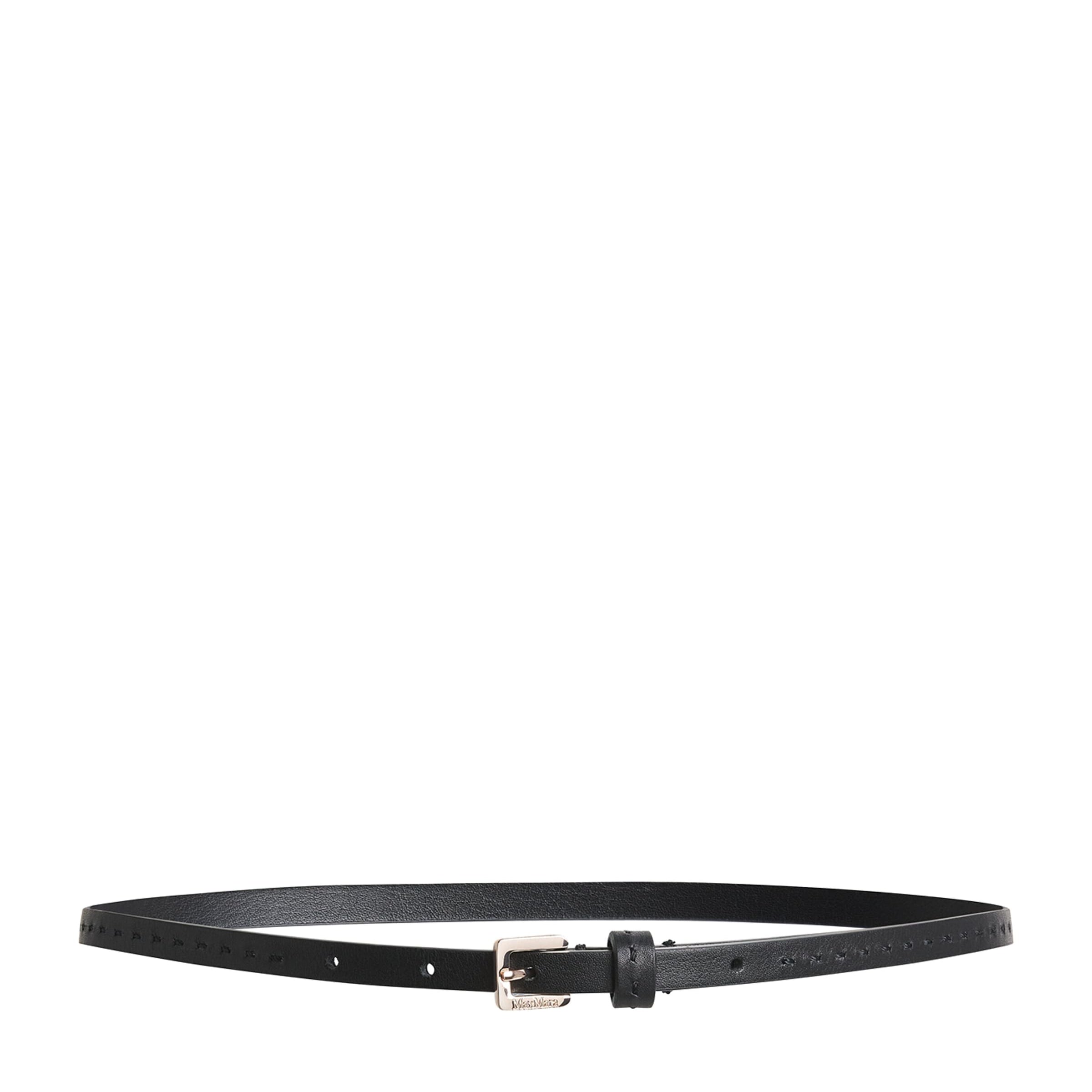 Black Leather Logo Belt