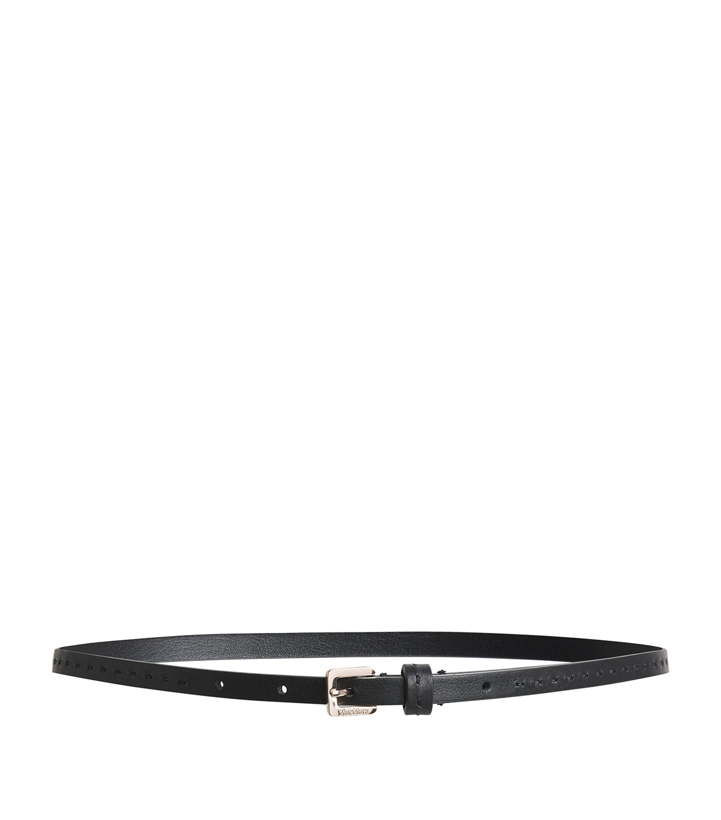 Black Leather Logo Belt