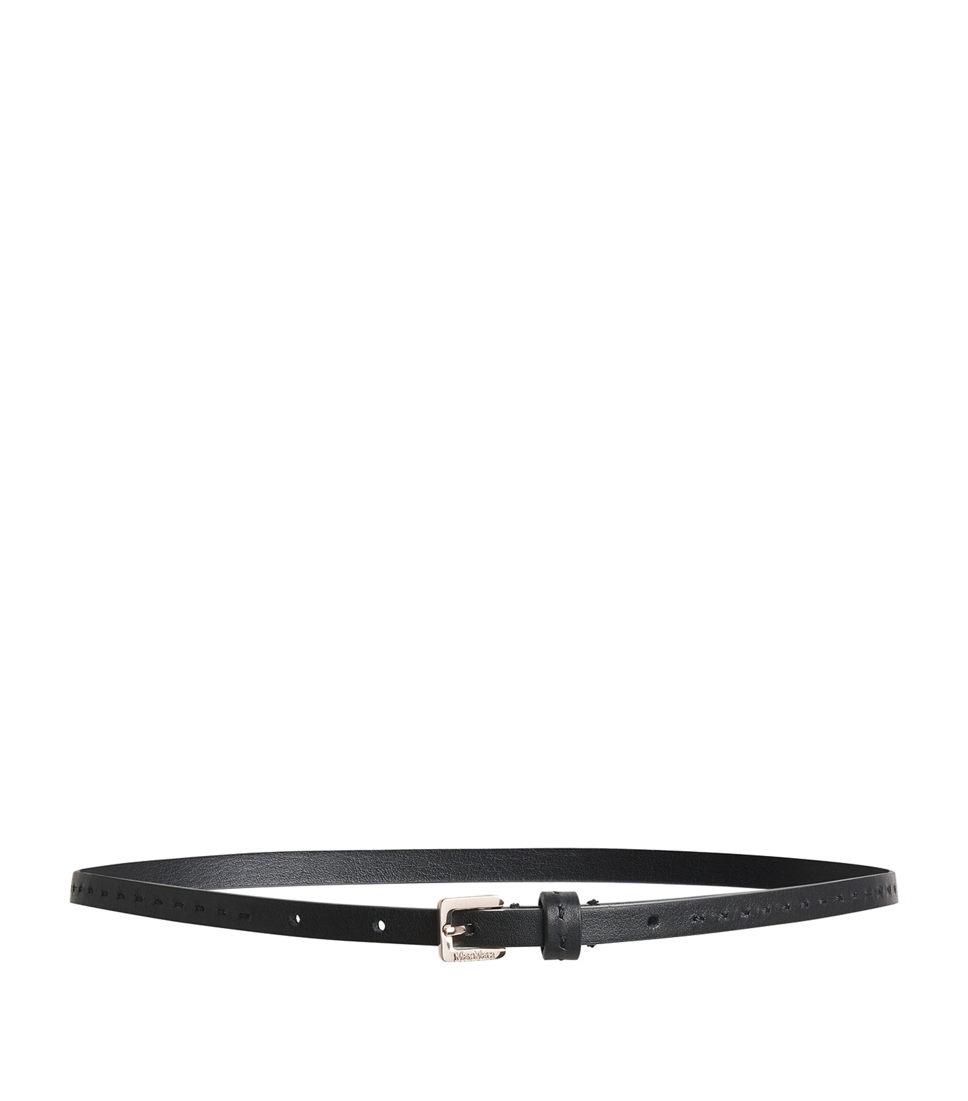 Black Leather Logo Belt