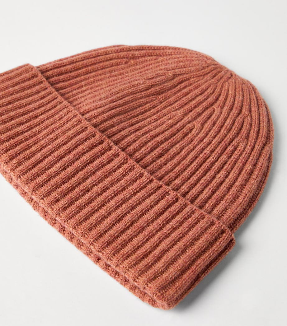Cashmere English Rib-Knit Beanie