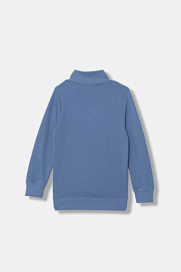 United Colors of Benetton pamuklu fermuarlı kapüşonlu çocuk sweatshirt