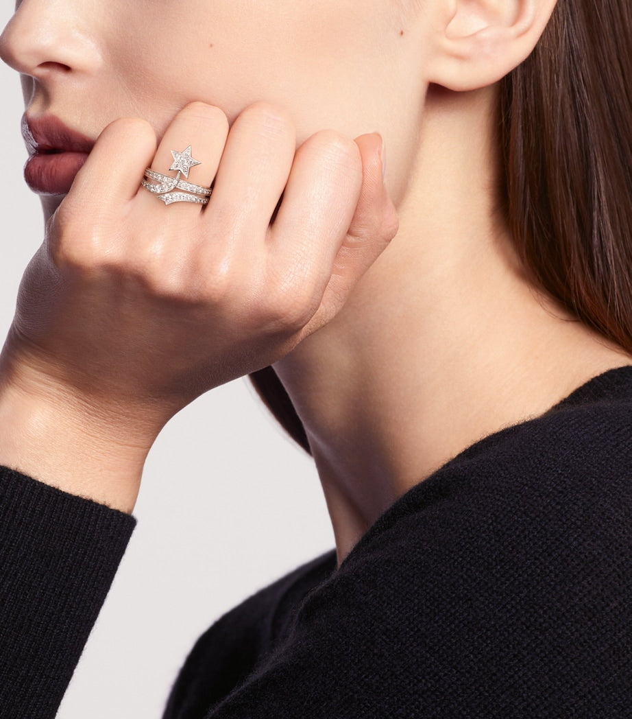 CHANEL White Gold and Diamond Comète Ring