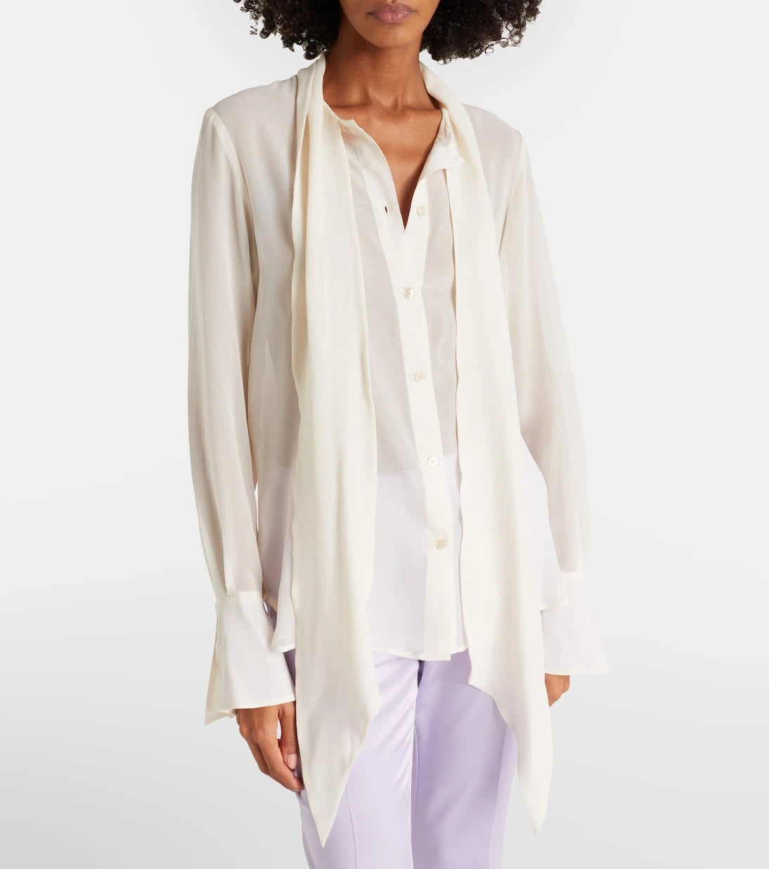 Nina Ricci - Scarf-detail silk blouse