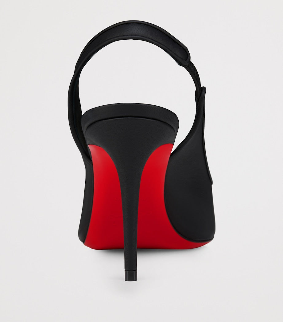 Christian Louboutin Black Sporty Kate Leather Slingback Pumps 85