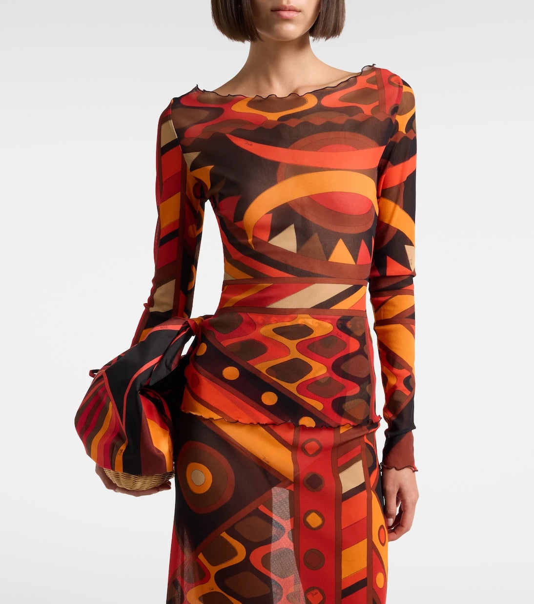 Pucci - Vivara tulle crop top