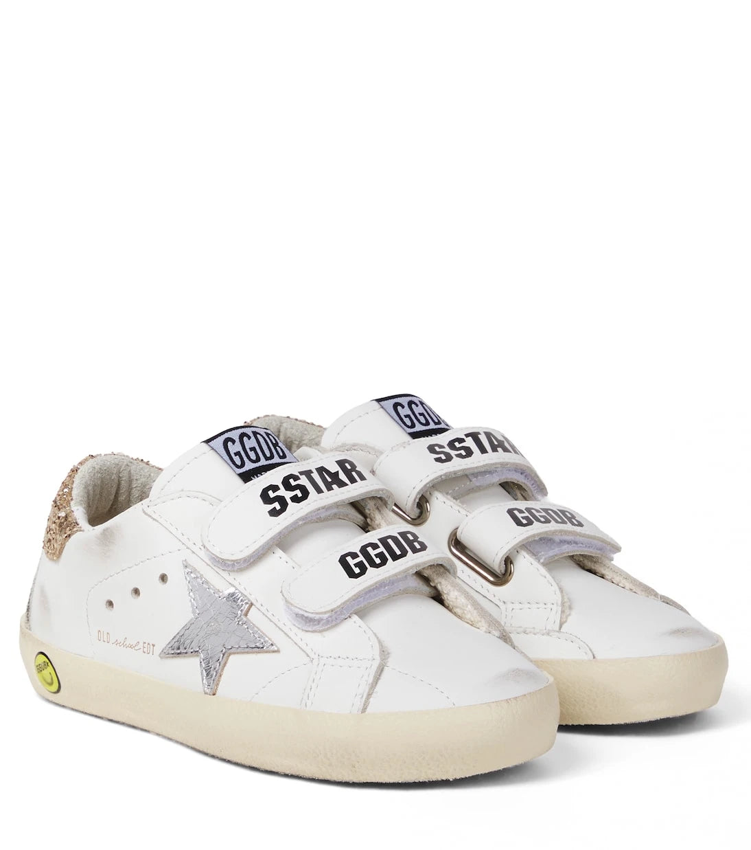 Golden Goose Kids - حذاء رياضي جلدي مزين بالترتر بتصميم Old School
