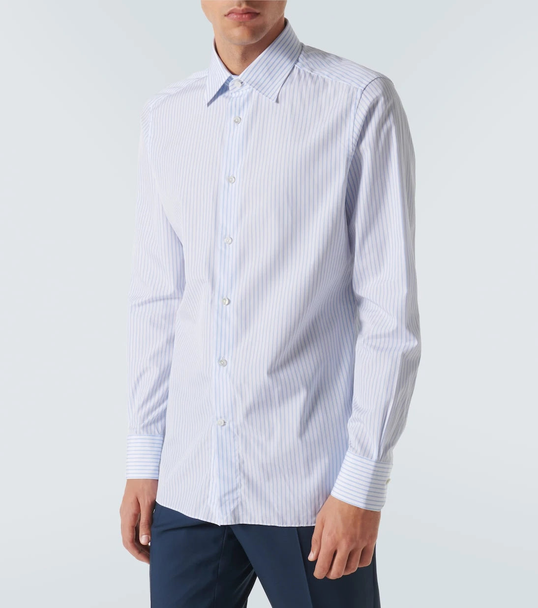 Zegna - Striped cotton Oxford shirt