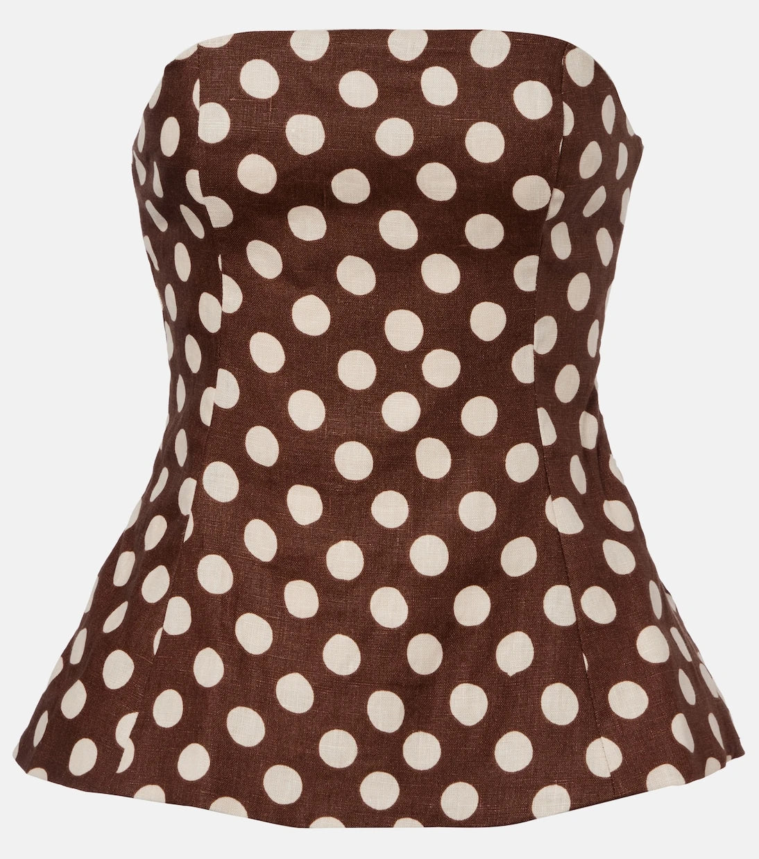 Faithfull - Petro polka-dot strapless linen top