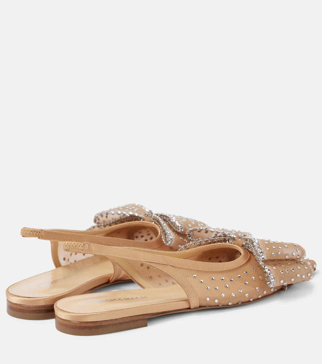 Mach & Mach - Le Cadeau embellished tulle slingback flats