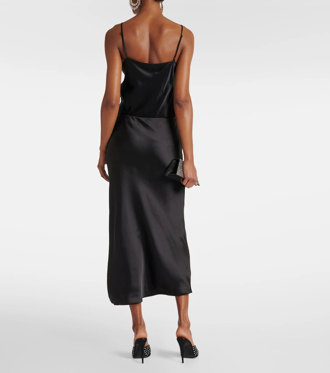 Norma Kamali - High-rise satin maxi skirt