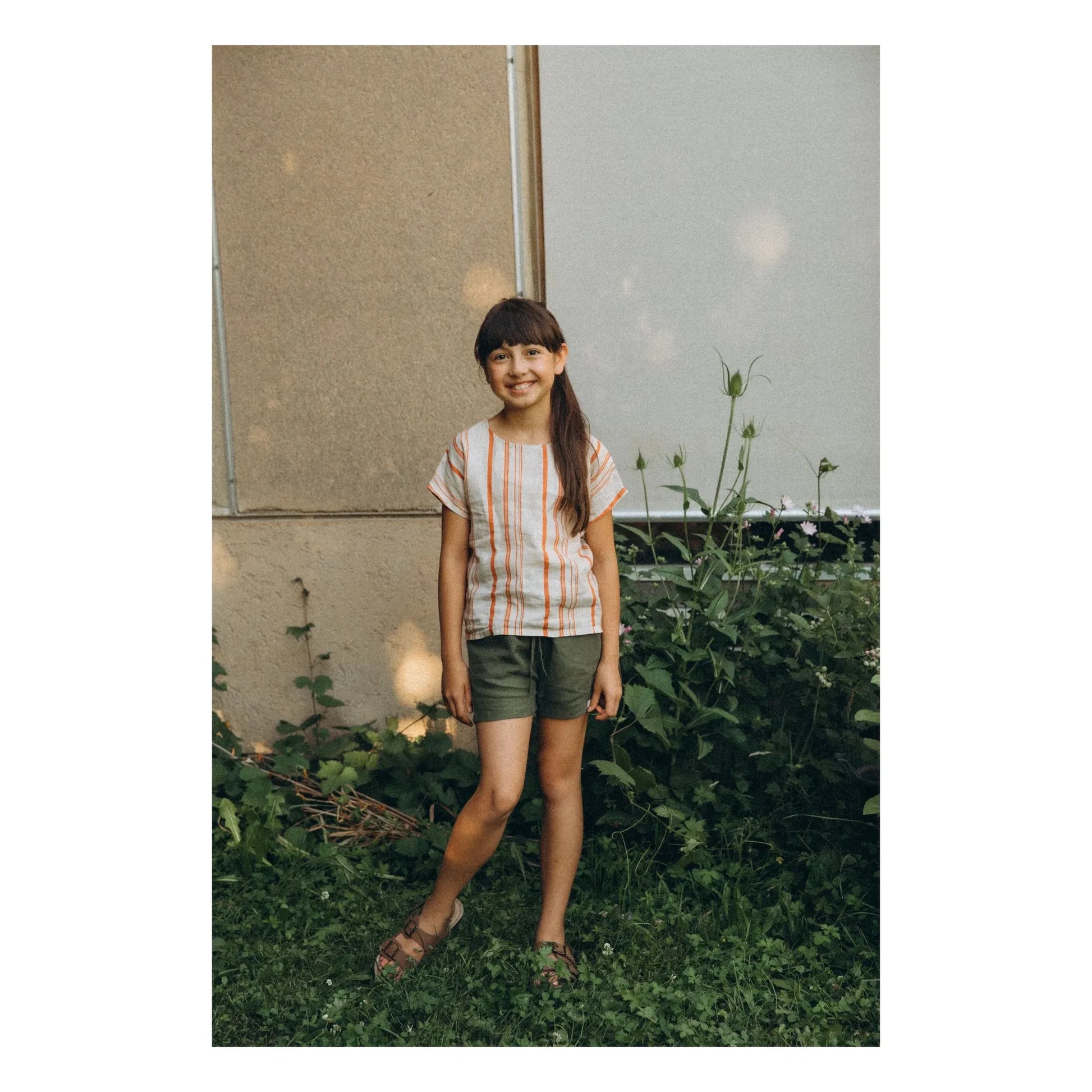 Matona - Easy Striped Linen T-shirt | Off white