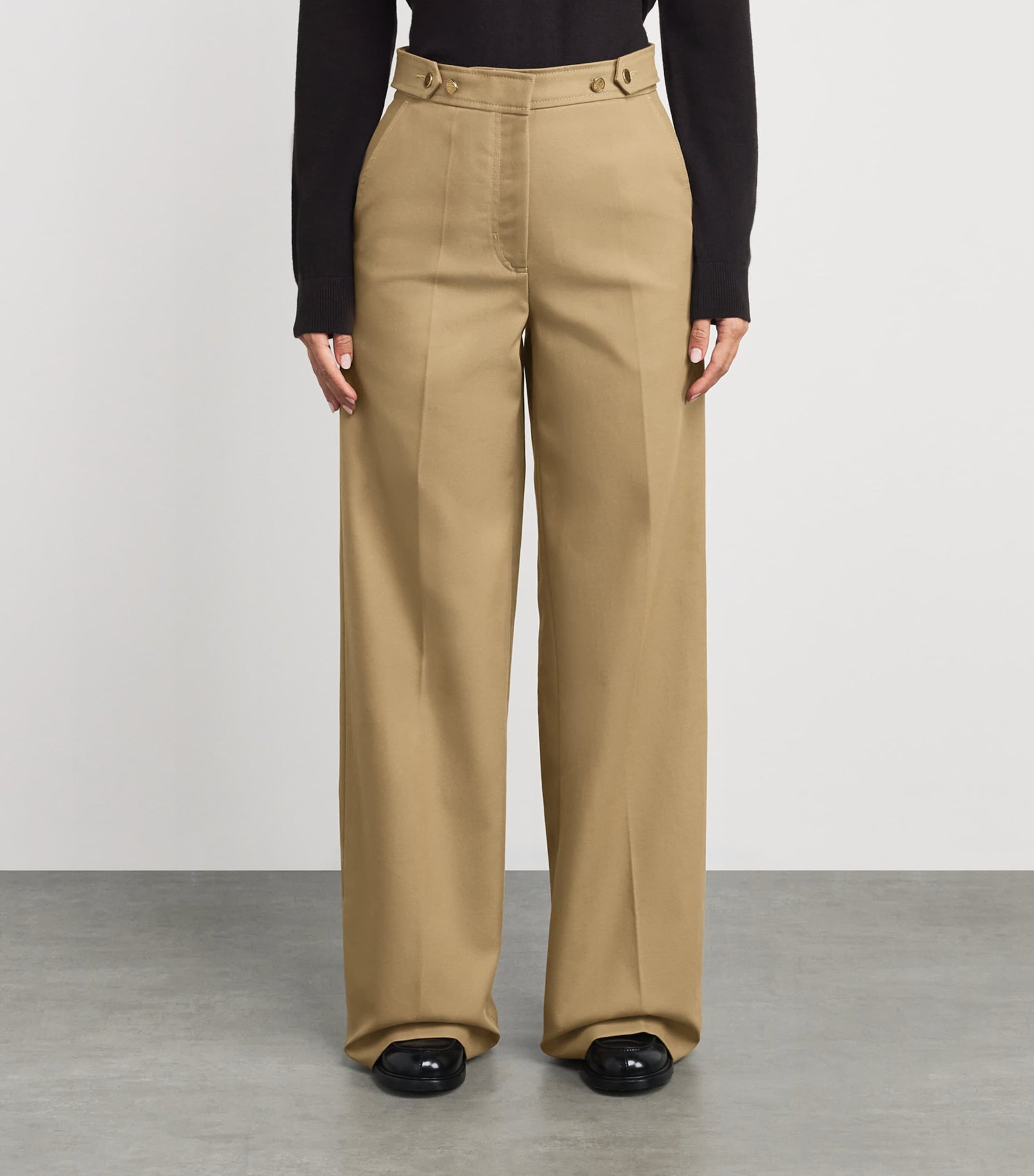 Cotton Wide-Leg Trousers