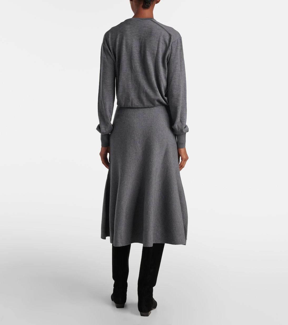 Khaite - Odil knitted wool-blend midi skirt