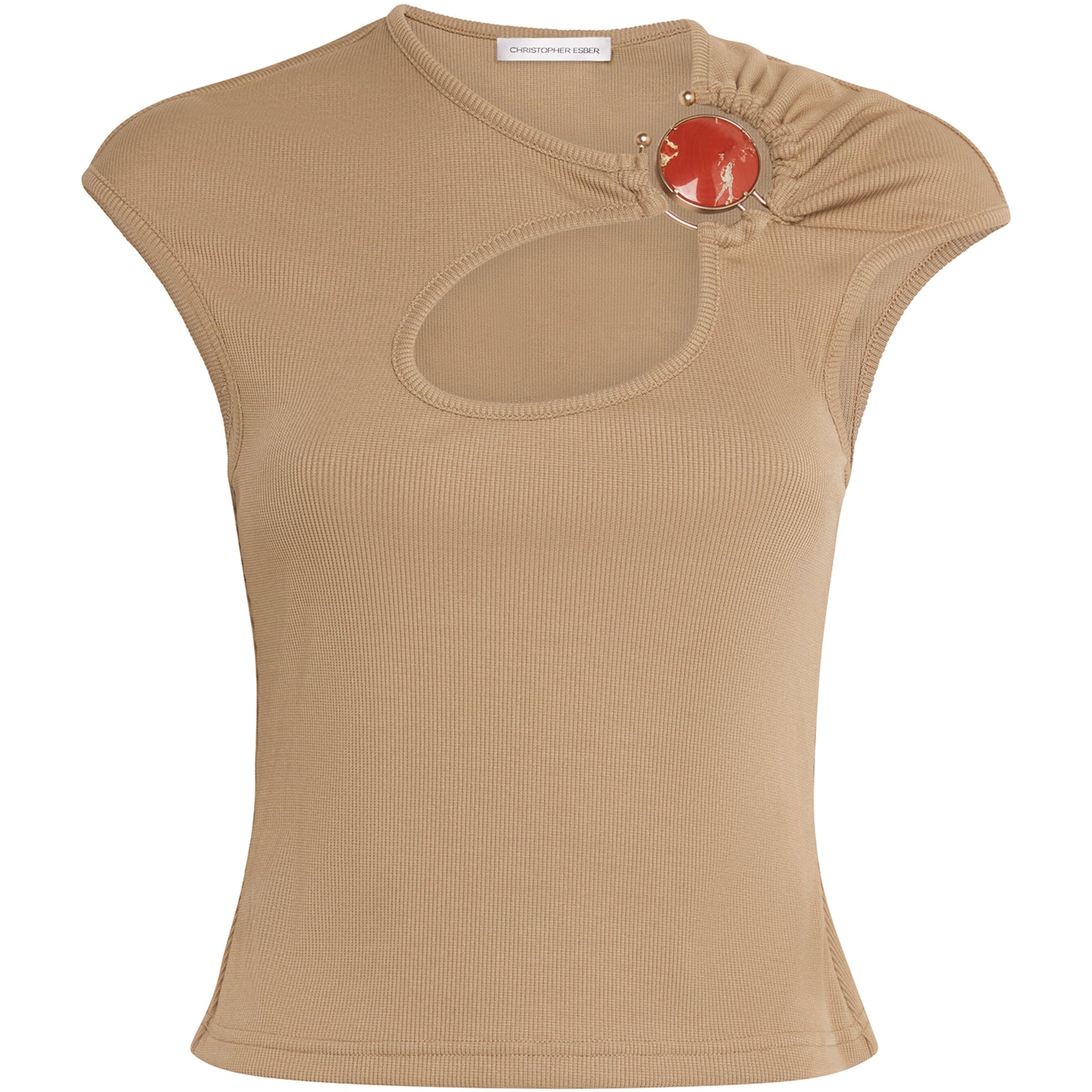 Mineral Stone-Detail Cut-Out T-Shirt