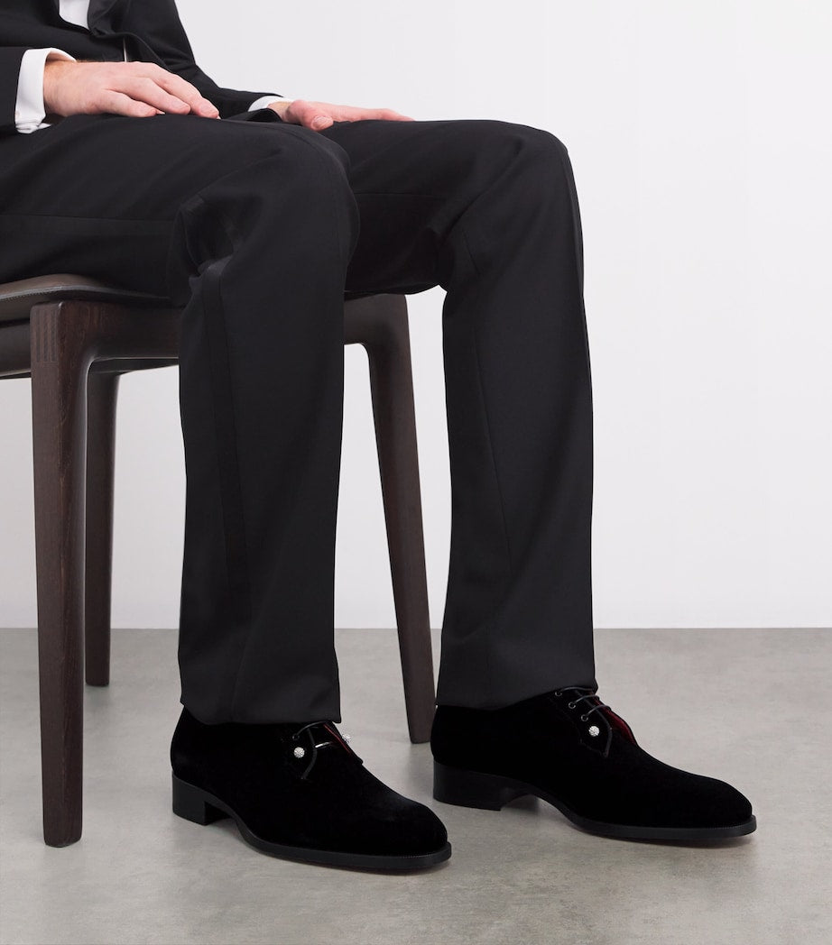 Christian Louboutin Chambeliss Night Strass Velvet Derby Shoes