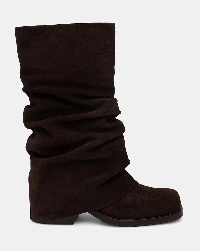 Billi Bi diz altı kadın süet çizmeler Brown suede