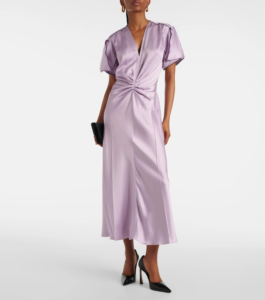 Victoria Beckham - Gathered satin midi dress