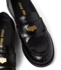 Black Brushed-Leather Embossed Loafers