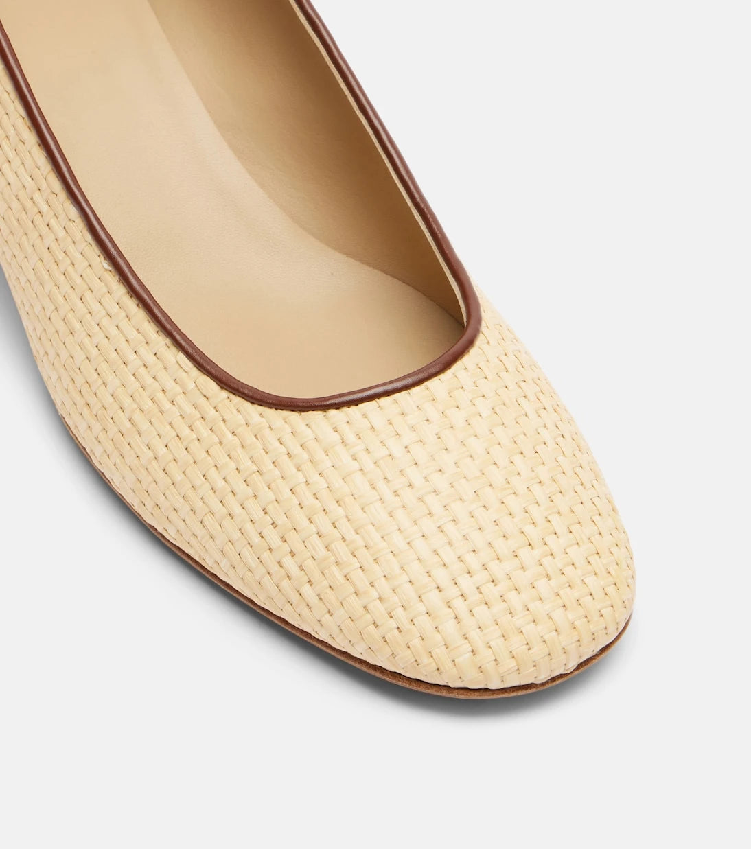 Le Monde Béryl - Leather-trimmed raffia pumps