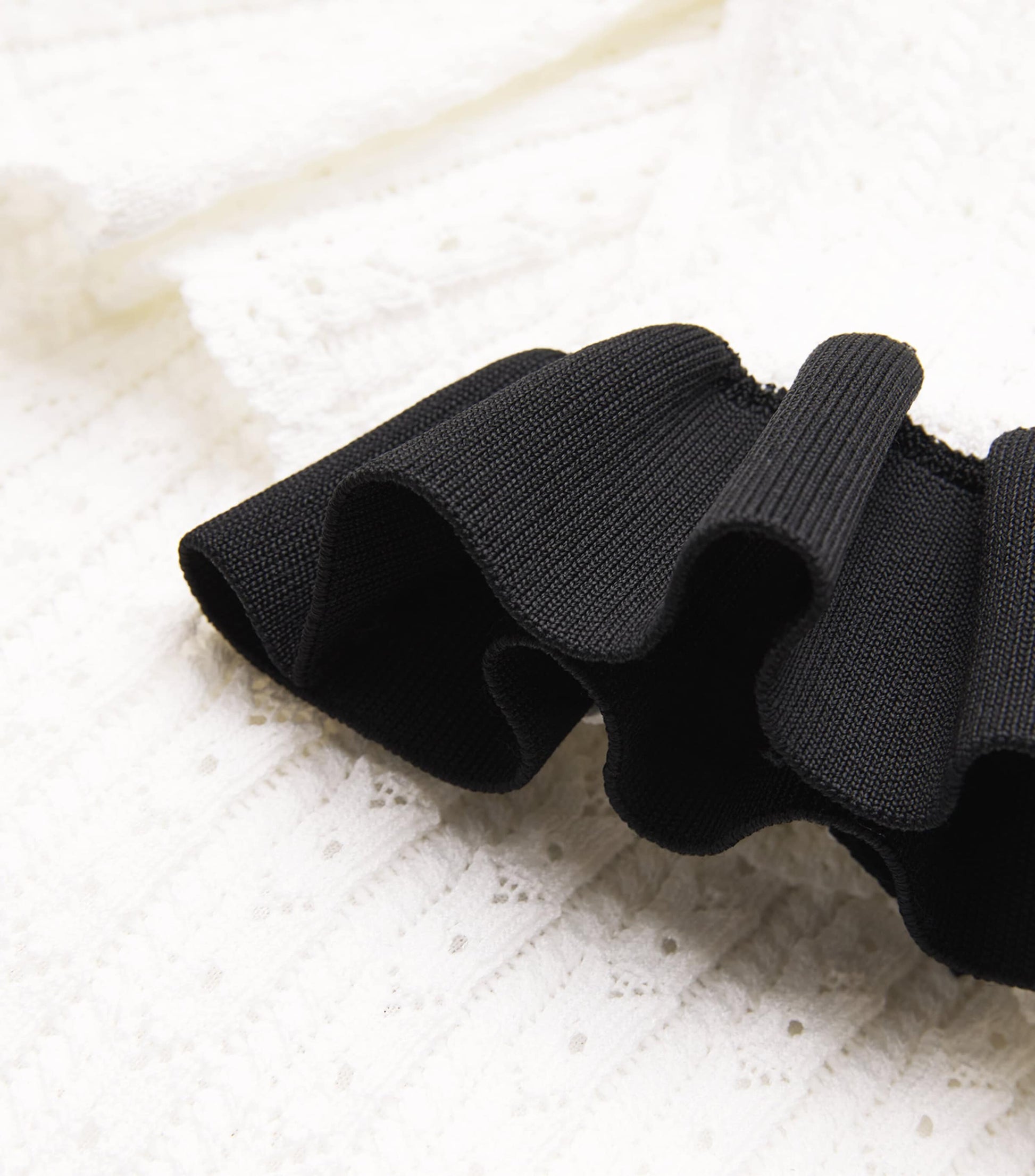 Self-Portrait White Pointelle Peplum Midi Dress