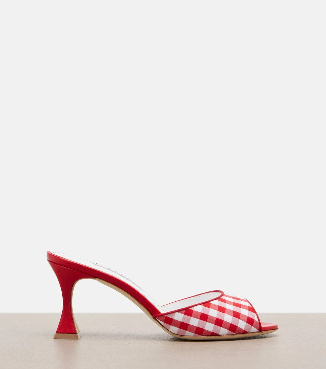 Manolo Blahnik - Jadara leather-trimmed gingham mules